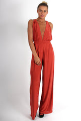 Jan Rust Deep V Jumpsuit