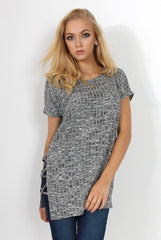 Jana Grey Tie Up Side Top