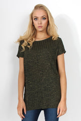 Jana Khaki Tie Up Side Top