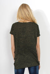 Jana Khaki Tie Up Side Top