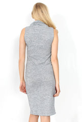 Janet Grey Cowl Neck Dress