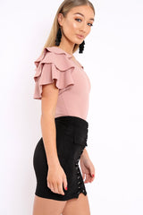 Nude Bodysuit Frill Arms - Janeva