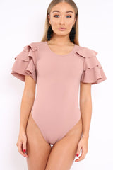 Nude Bodysuit Frill Arms - Janeva