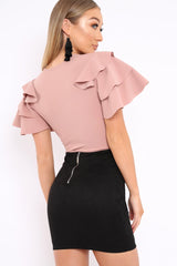 Nude Bodysuit Frill Arms - Janeva
