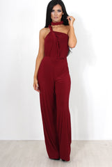 Jano Wine Deep V Plunge Jumpsuit