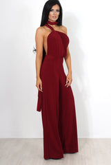 Jano Wine Deep V Plunge Jumpsuit