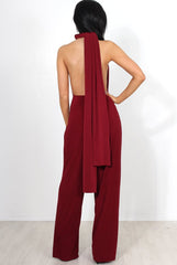 Jano Wine Deep V Plunge Jumpsuit