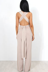 Jano Nude Deep V Plunge Jumpsuit