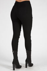 Black Distressed High Waisted Skinny Jeans - Jasmine