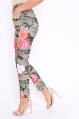 Camo Floral Tapered Trousers - Jasmyn