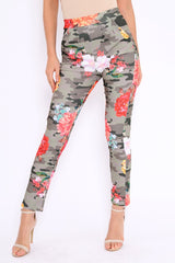 Camo Floral Tapered Trousers - Jasmyn