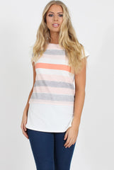 Orange and White Stripe Tee - Jayla