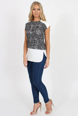 Black and White Aztec Tee - Jayla