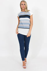 Blue and White Stripe Tee- Jayla