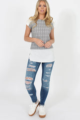 Black and White Zig Zag Patterend Tee - Jayla
