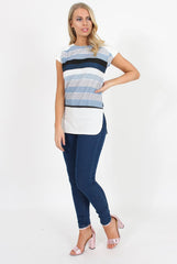 Blue and White Stripe Tee- Jayla