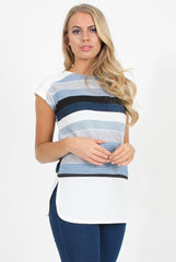 Blue and White Stripe Tee- Jayla