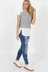 Black and White Zig Zag Patterend Tee - Jayla