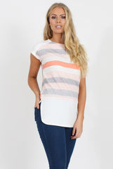 Orange and White Stripe Tee - Jayla