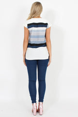 Blue and White Stripe Tee- Jayla
