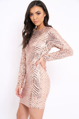 Rose Gold Cross Strap Mini Dress - Jayla