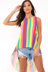 Multi Stripe Dip Hem top - Jaylinn