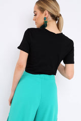 Black L'amour Glitter Floral Slogan T-shirt - Jaynee