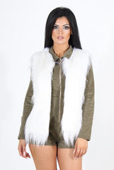 Jazmin White Faux Fur Gilet