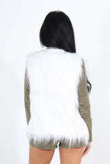 Jazmin White Faux Fur Gilet