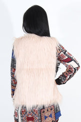 Jazmin Nude Faux Fur Gilet