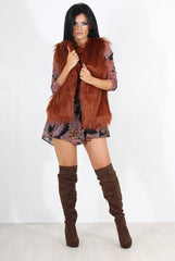 Jazmin Rust Faux Fur Gilet