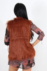 Jazmin Rust Faux Fur Gilet