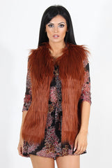 Jazmin Rust Faux Fur Gilet