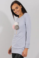 Grey Fluffy Ice Cream Jumper - Noella