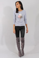 Grey Fluffy Ice Cream Jumper - Noella