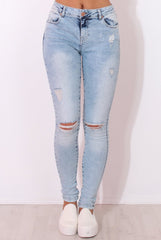 Light Blue High Waisted Super Skinny Jeans -Olivia