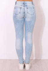 Light Blue High Waisted Super Skinny Jeans -Olivia