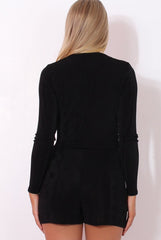 Jeano Black Cowl Neck Playsuit