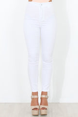 White High Waisted Jeans - Tia