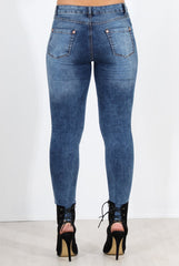 Gabby Blue Ripped Knee Skinny Jeans