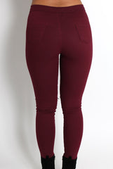 Clara Wine Ripped Knee Jeans