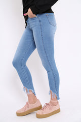 Light Blue Denim Dip Hem Jeans - Carolina