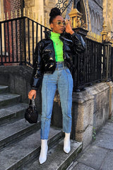 Mid Wash Belted Straight Leg Jeans - Crosley