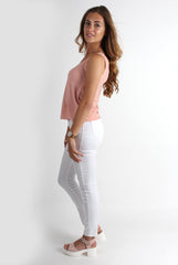 Jemima scallop vest Dusky Pink