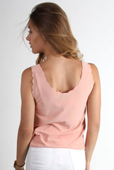 Jemima scallop vest Dusky Pink