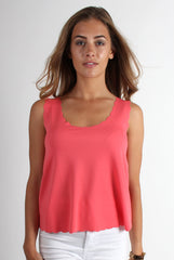 Jemima Scallop Vest Coral