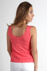 Jemima Scallop Vest Coral