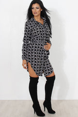 Jennifer Black Aztec Print Shirt Dress