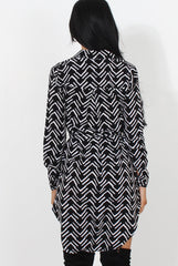 Jennifer Black Aztec Print Shirt Dress