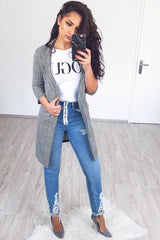 Light Wash Denim Exposed Zip Distressed Jeans - Aralyn